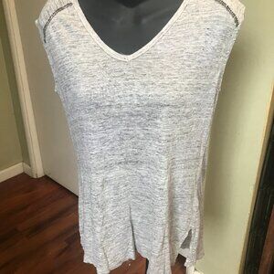CYNTHIA ROWLEY WOMEN  SHIRT SZ SMALL PETITE  LINEN GRAY NW